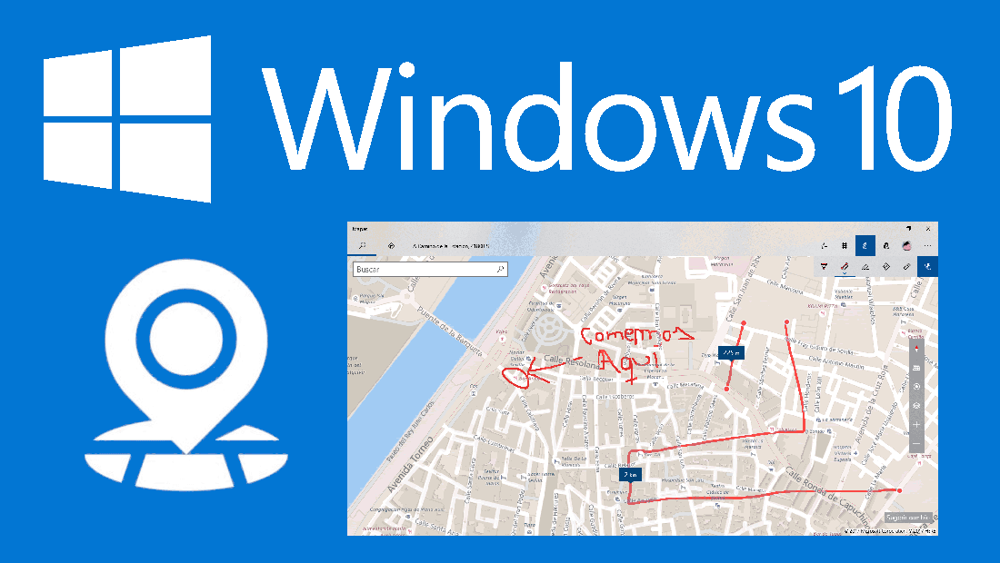 como dibujar en los mapas de Windows 10