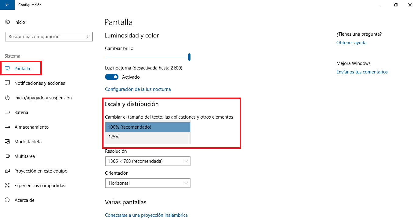 solucionar tamaño de texto entre monitores con Windows 10