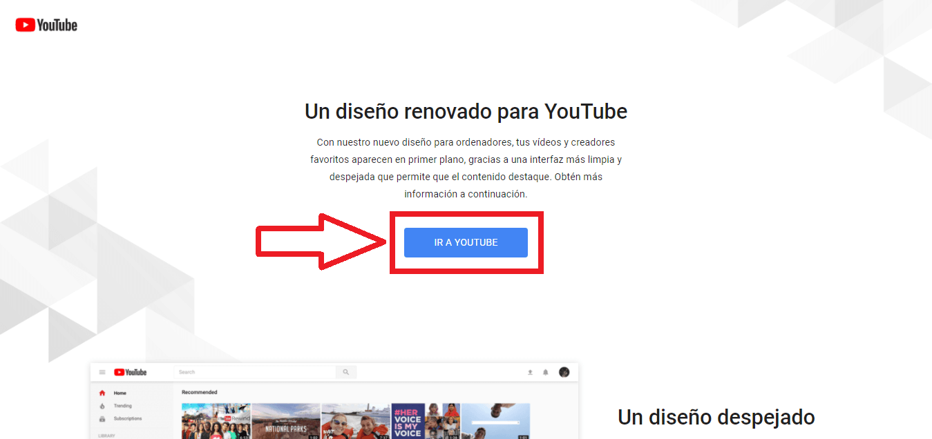 volver a la interfaz antigua de Youtube