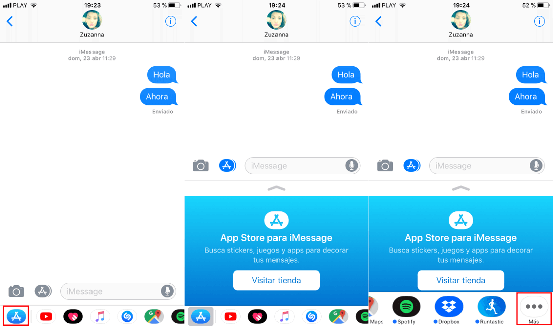 como eliminar la barra de aplicaciones de iMensajes en iPhone con iOS 11