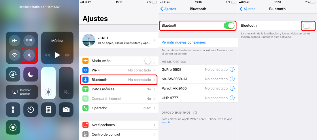 Como desactivar el bluetooth de tu iPhone o iPad con iOS 11