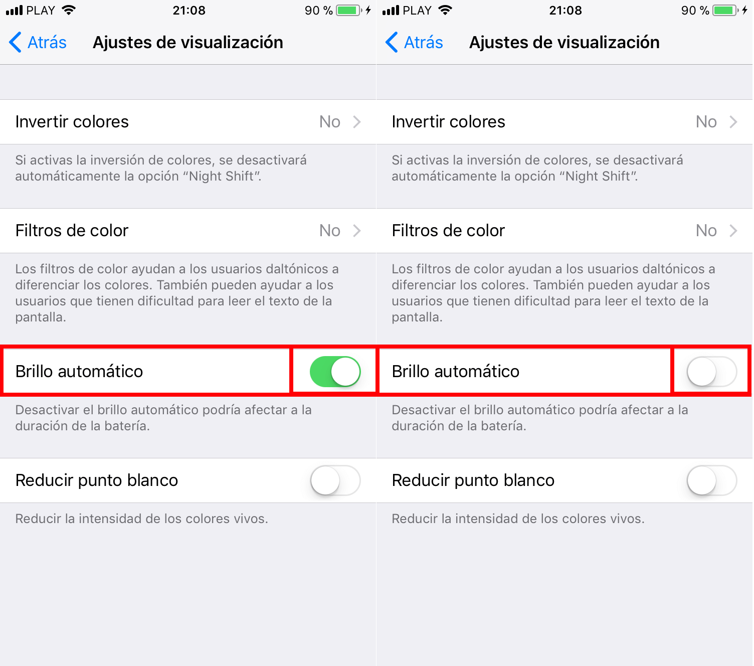 como cambiar el brillo de la pantalla de tu iPhone con iOS 11