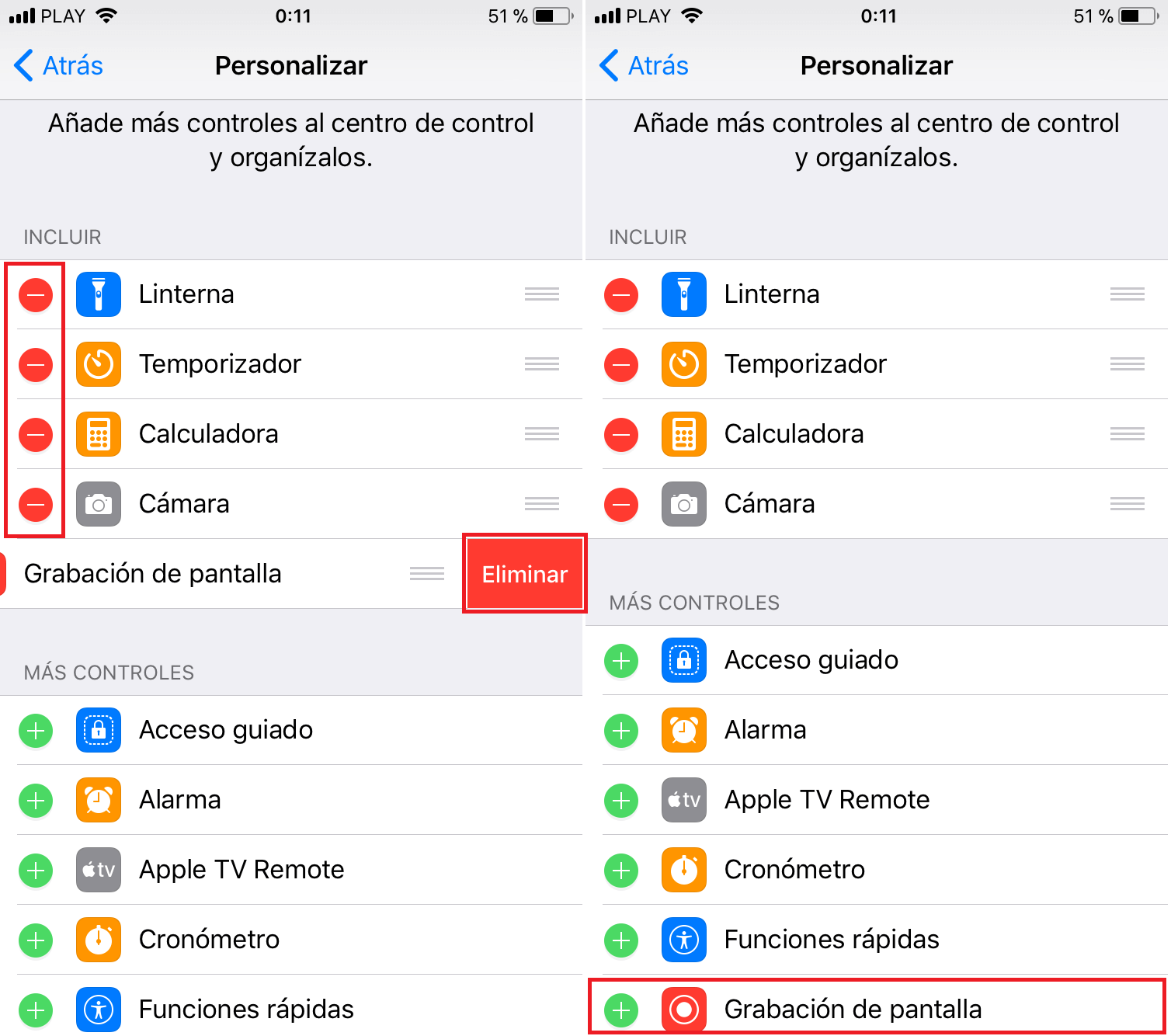 Como personalizar el centro de control de iOS 11 en iPhone o iPad