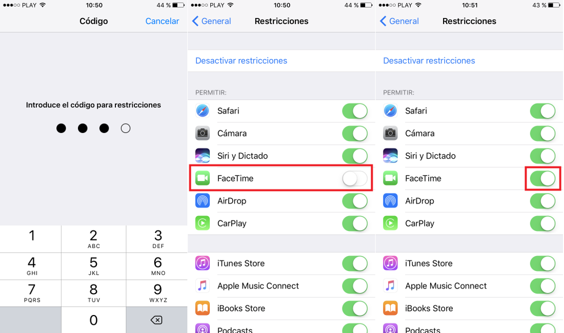 Mostrar las apps ocultas por la restricción en iOS de iPhone o iPad
