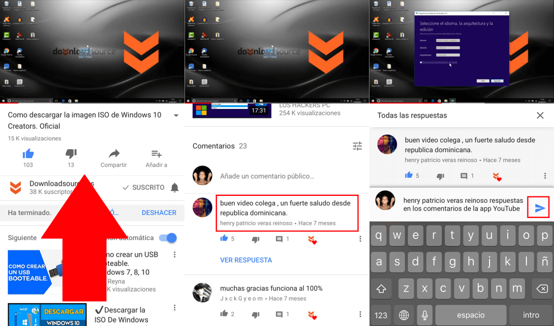 leer comentarios de videos de Youtube desde la app para iOS o Android