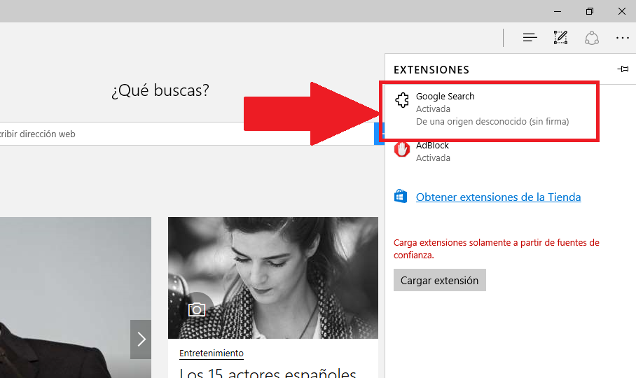 Como añadir la función Buscar en Google en el menú contextual de Microsoft Edge