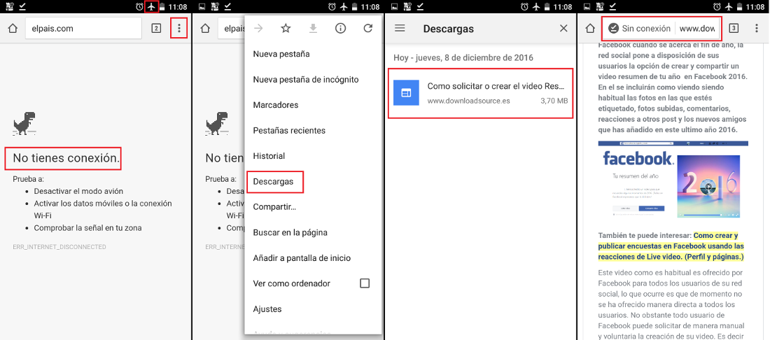 descarga sitios web en google chrome para android incluyendo fotos y videos