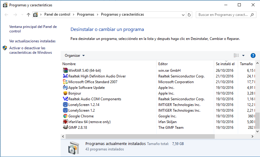 borrar Chromium in windows 10