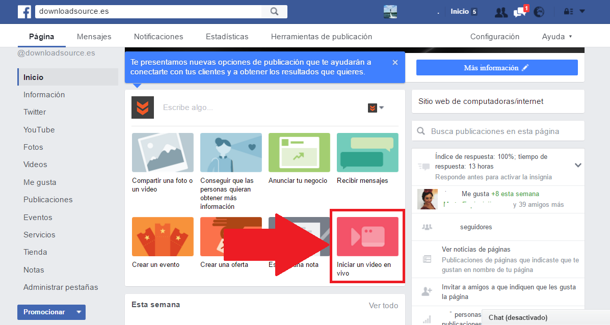transmitir video en directo en Facebook desde tu ordenador