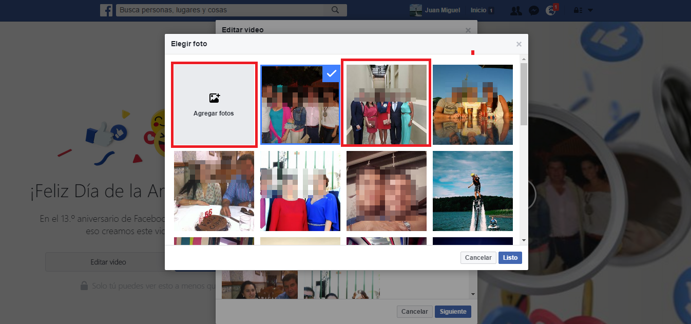 crear y publicar el video de la amistad de facebook