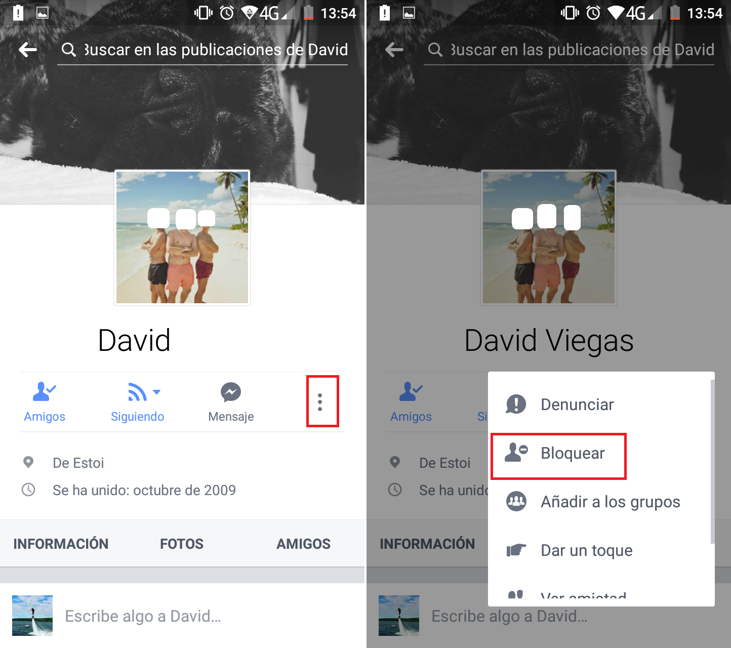 Impedir que otros usuarios de FAcebook puedan ver tus publicaciones bloqueandolos