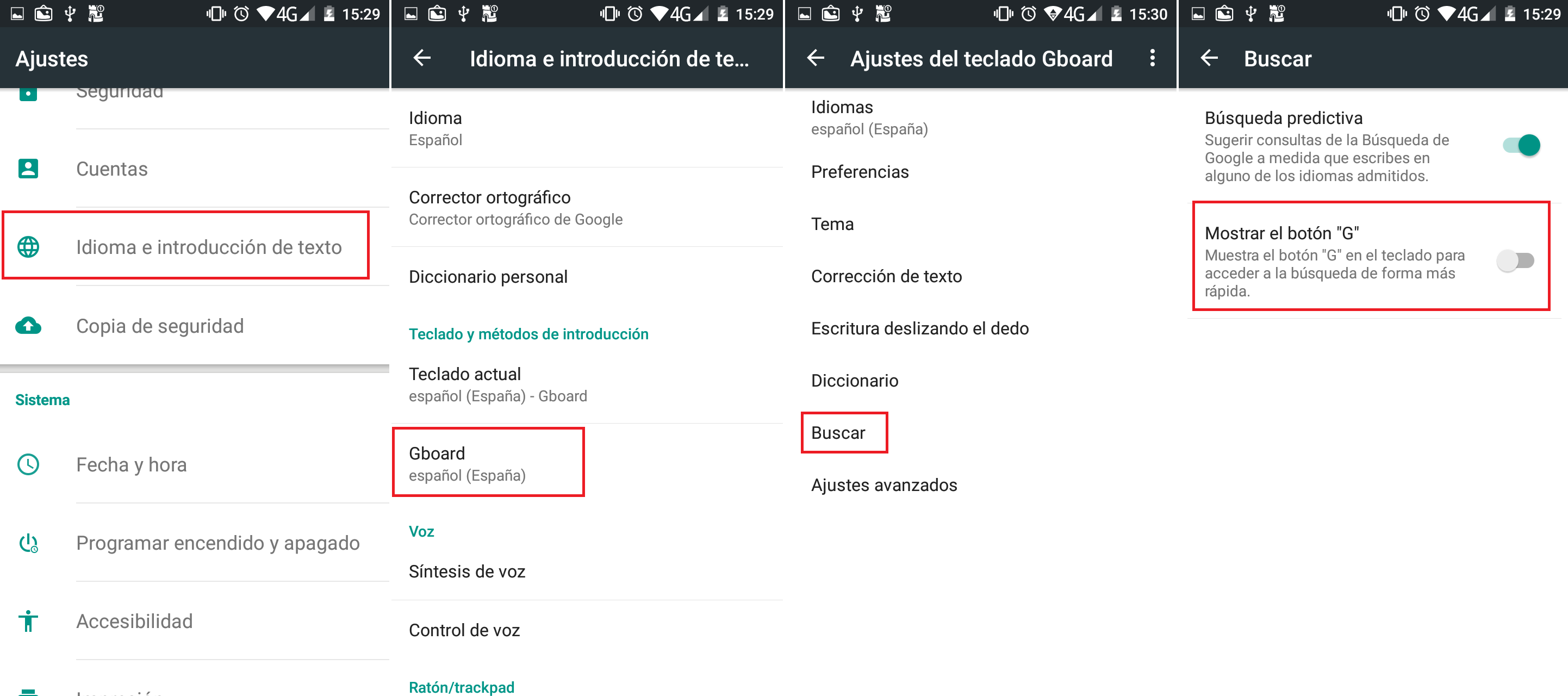 Desactivar el icono G de Gboard en tu dispositivo Android