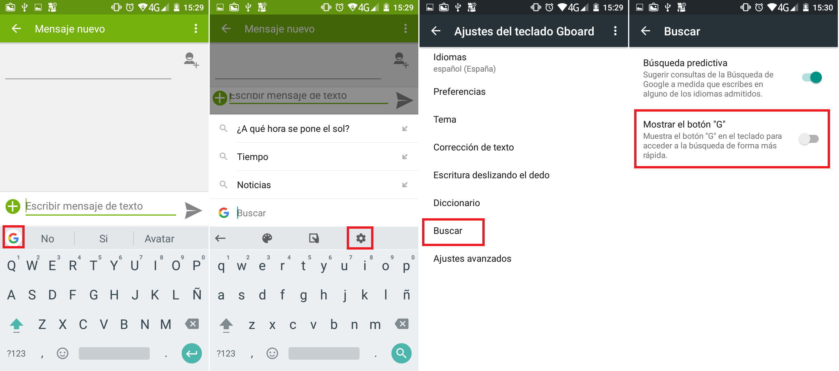 La forma frecuentemente voz 2 Maneras de activar o desactivar el botón “G” del teclado de tu Android.  (Búsqueda de Google)