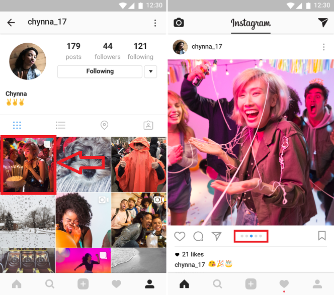 multiples videos y fotos de instagram en un solo post