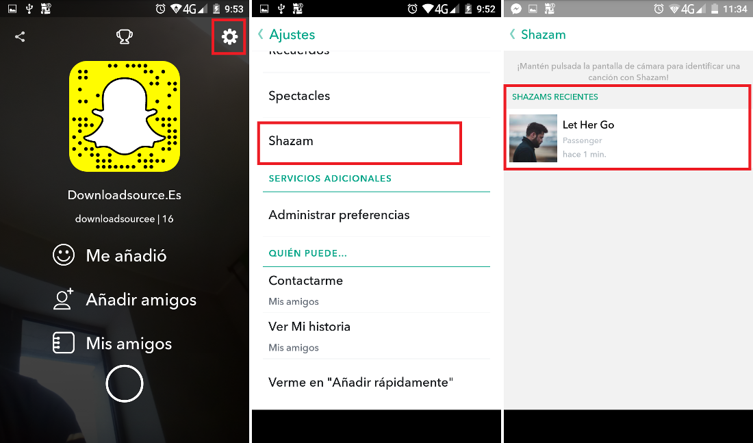 todos tu shazams en snapchat