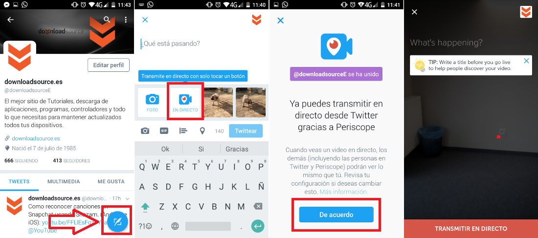 Video Live en Twitter con periscope