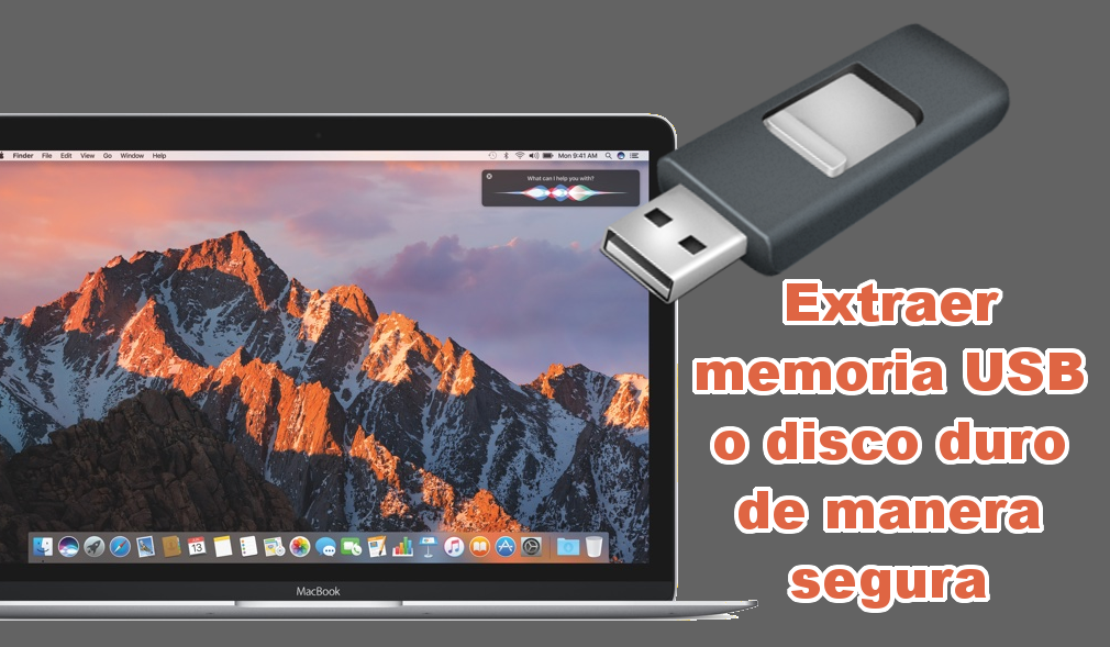 desconectar memoria USB o disco duro externo de manera en Mac OS.