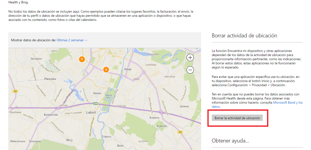 datos de ubicaciones de Windows 10 recopilados por microsoft