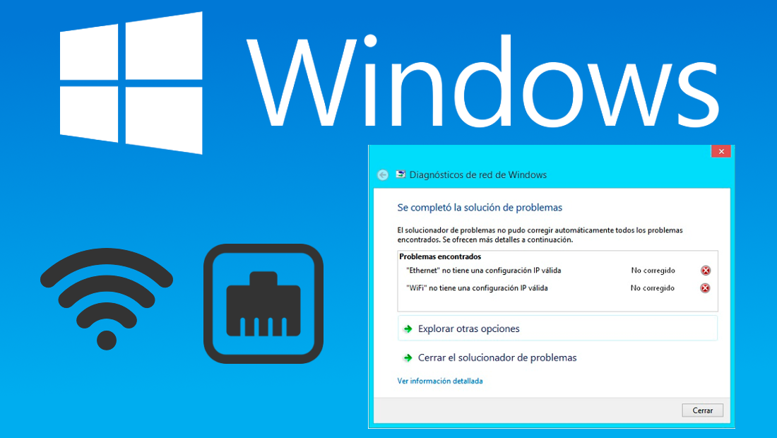 configuración IP no válida en Windows 10, 8 o 7