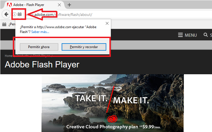 contenido flash en mozilla firefox