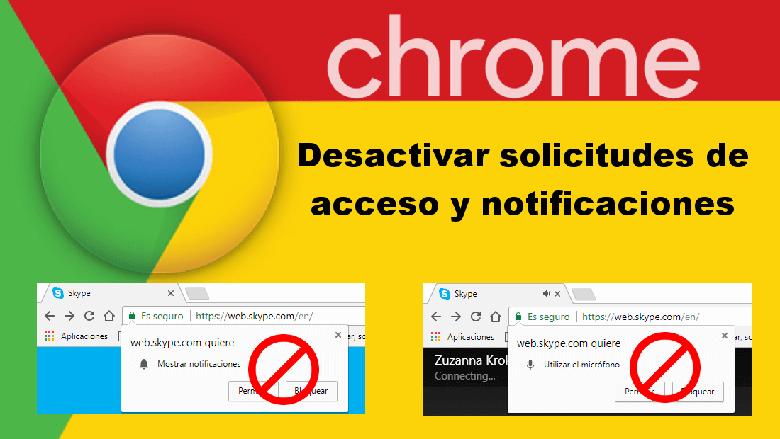 como evitar que Google chrome muestre notificaciones o solicitudes de acceso a tu hardware