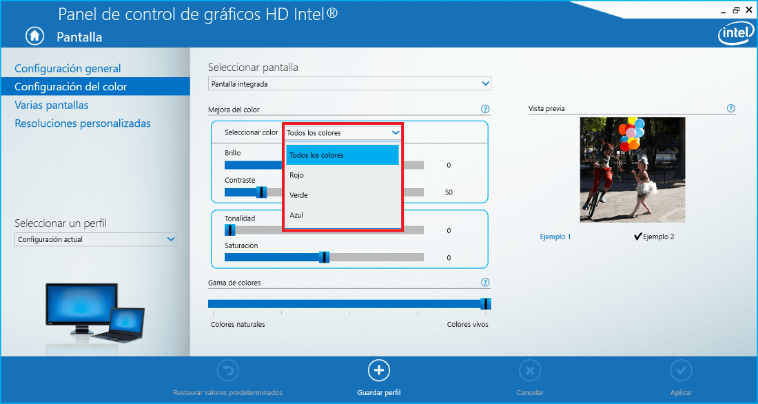 cambiar el contraste de la pantalla de tu ordenador con Windows 10