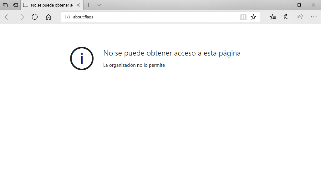 bloquear el acceso a About:Flags en Edge