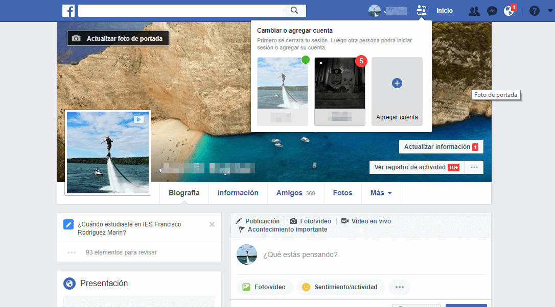 comousar varias cuentas de facebook sin salir de la que estoy usando