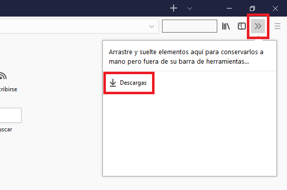 icono descarga siempre visible en Firefox Quantum