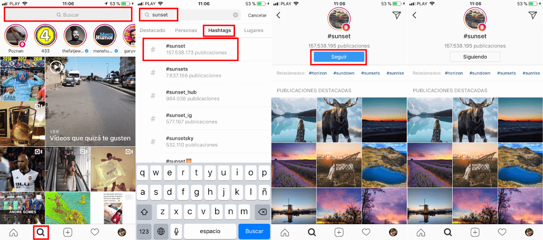 como usar el seguimiento de hashtags en instagram