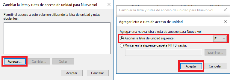 Quitar la letra de una particion en windows