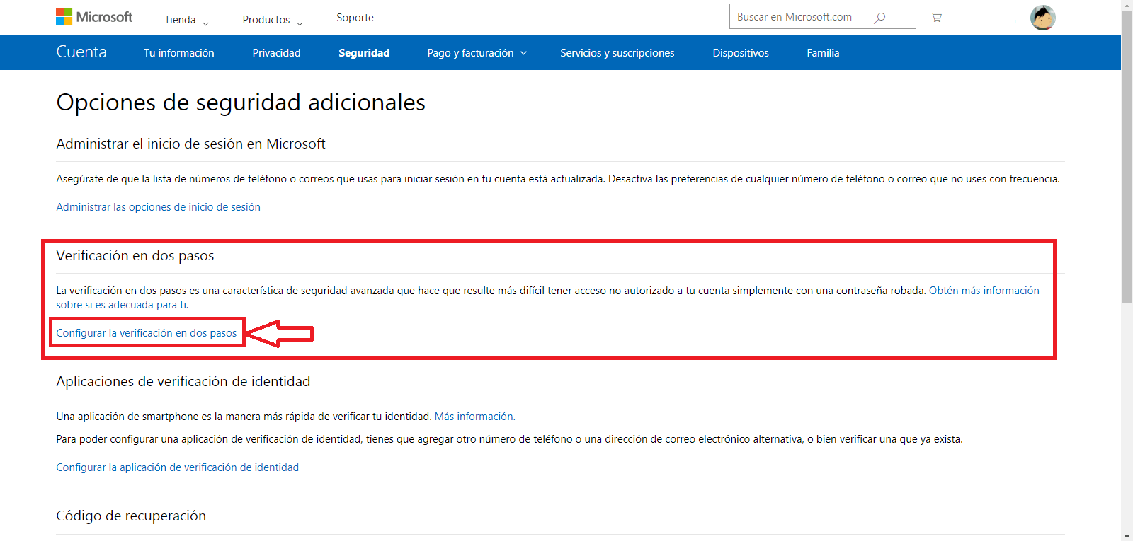 verificación de 2 factores en tu cuenta de Microsoft con Google Authenticator