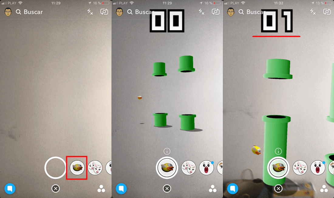 Como jugar a Flappy Bird  desde la app de snapchat