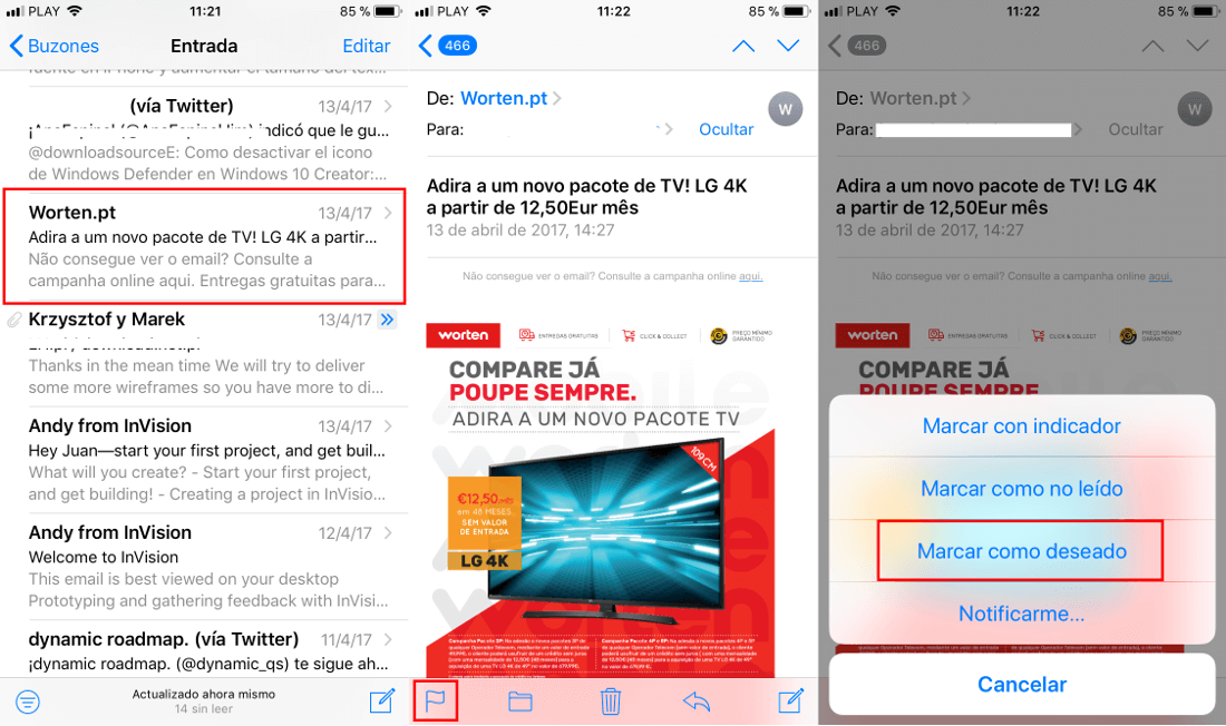 evitar que tu bandeja de entrada de correos de la app Mail se llene de correos no deseados