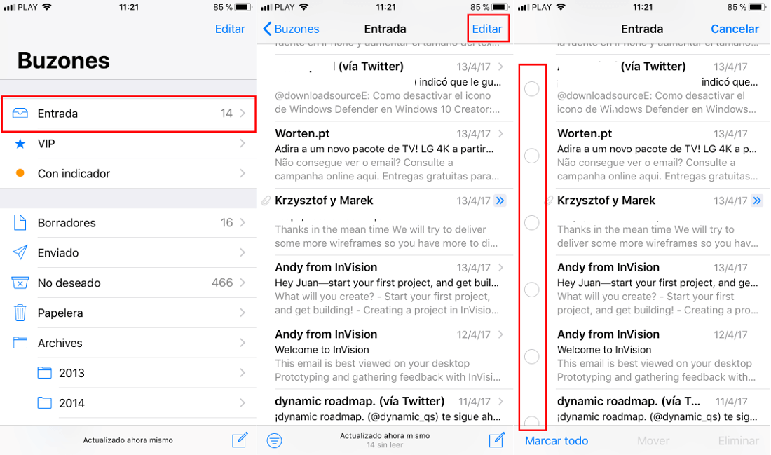 configurar un filtro anti-spam en la app Mail de iPhone o iPad con iOS