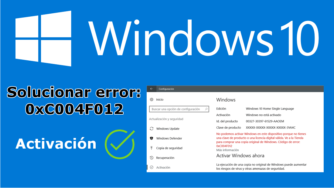como solucionar el error 0xC004F012 al activar tu windows