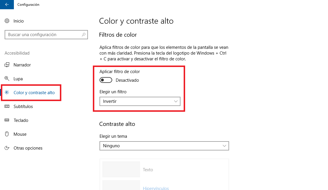 conoce como añadir filtros de colores en el sistema operativo Windows 10