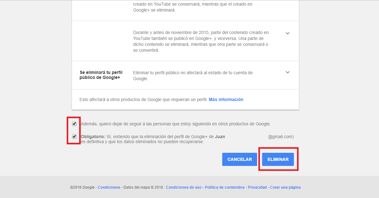 borrar por completo tu cuenta de Google plus