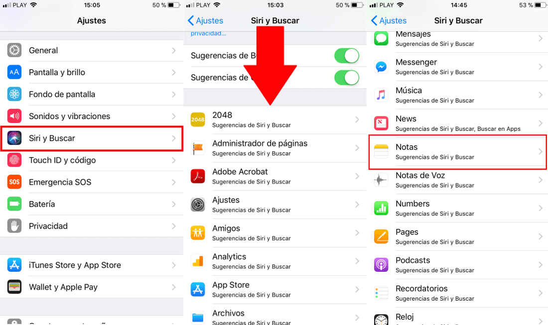 hacer que Spotlight no muestre contenido de ciertas apps en los resultados de busqueda de tu iPhone