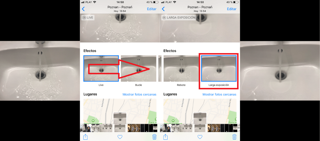 convertir un live foto en una foto de larga exposicion con tu iPhone