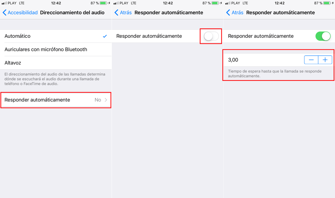 Contestar las llamadas entrantes automáticamente en tu iPhone