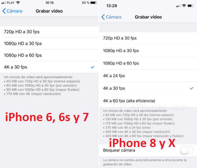 grabar video en 4k con la camara de tu iPhone