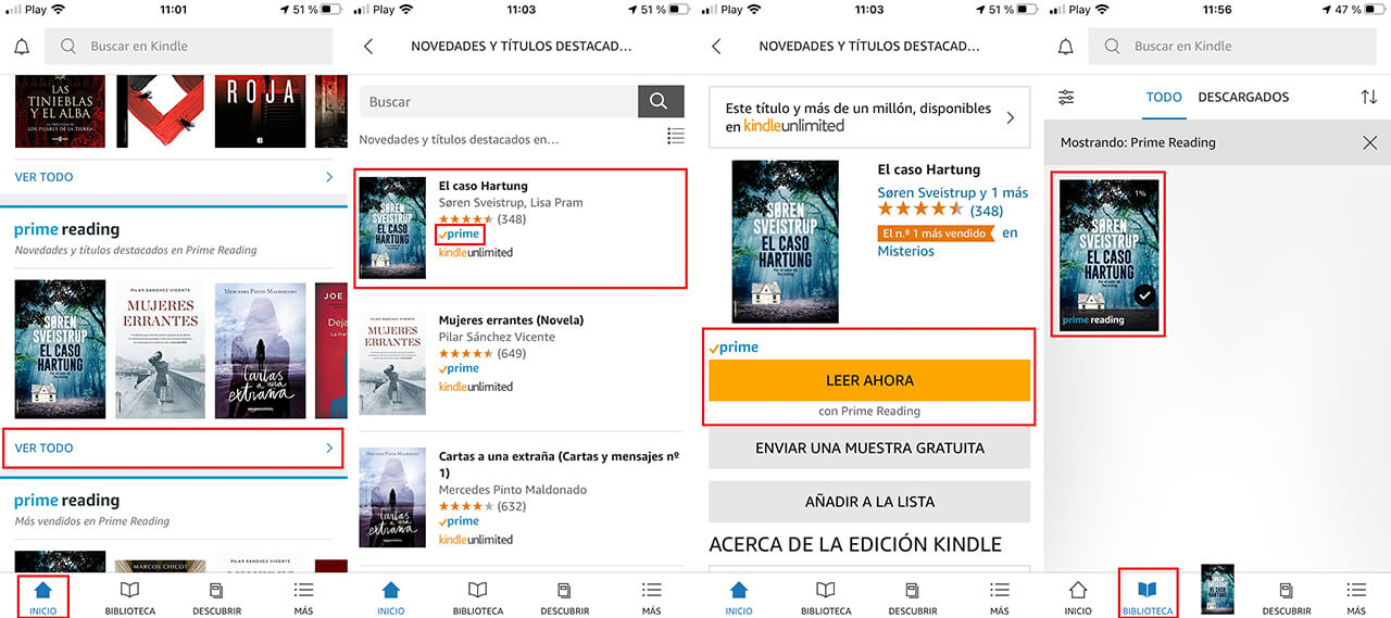 Con amazon Prime puedes descargar libros gratis