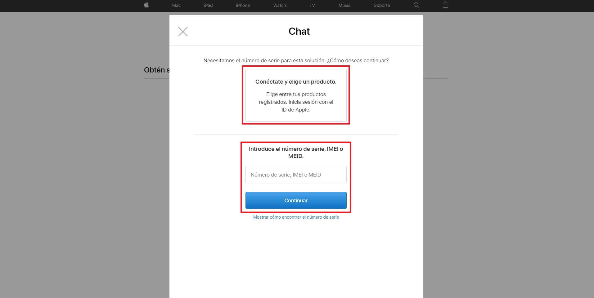 accede al chat de apple para hablar con un agente del servicio tecnico
