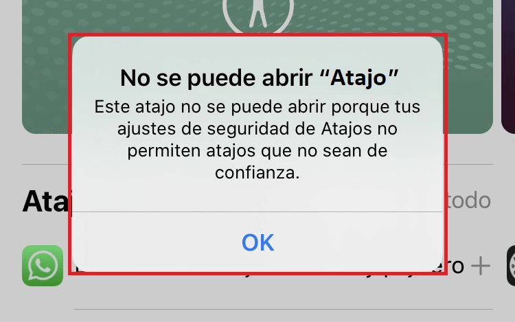 como instalar atajos no fiables en iphone