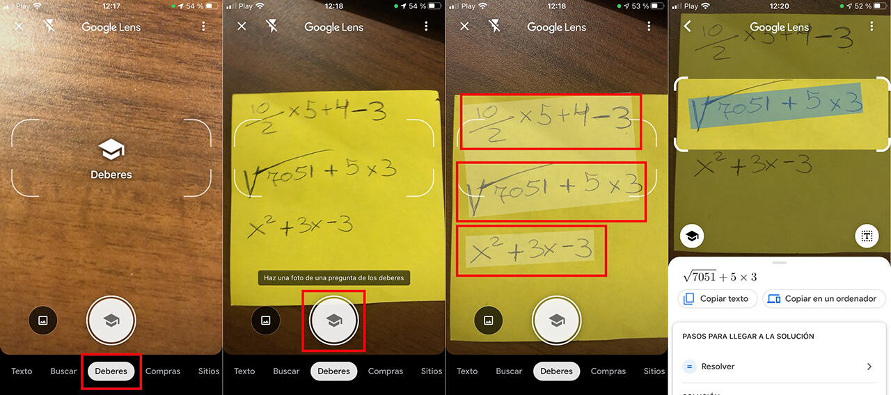 resolver calculo de matematicas desde una foto del movil