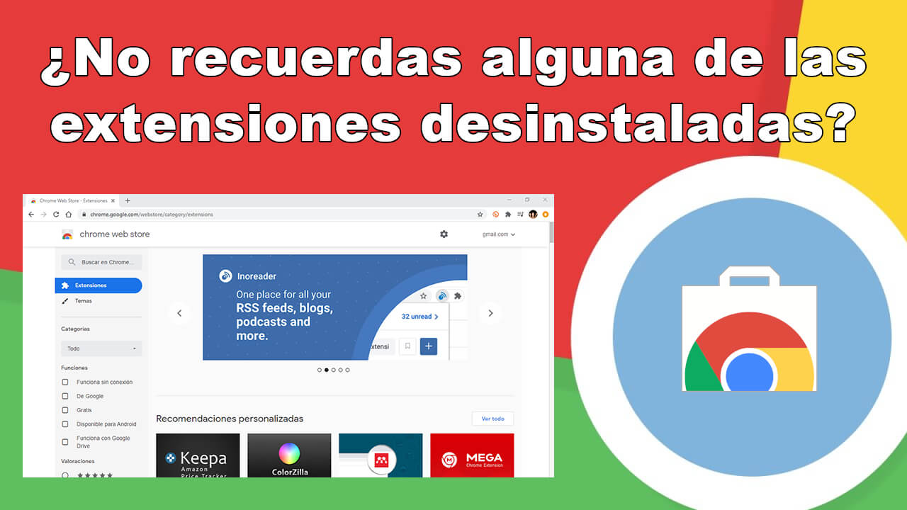 como encontrar las extensiones anteriormente instaladas en tu navegador chrome