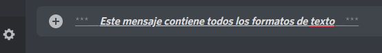 como escribir en negrita subrayado y cursiva en Discord