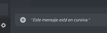 cursivas en mensajes de discord