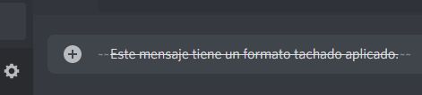 tachado de texto en mensajes de discord